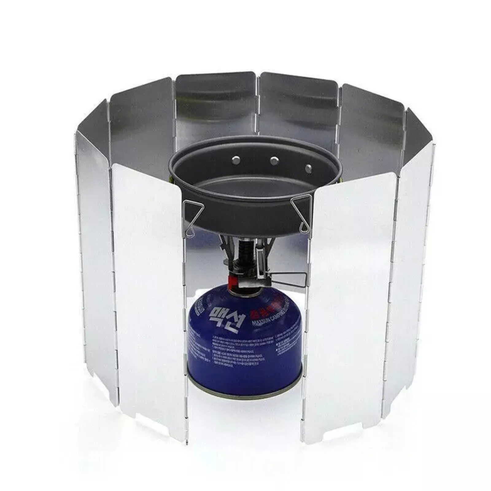 Wind Shield Screen BBQ Gas Stove 10 plates Foldable Aluminum Camping Cooker