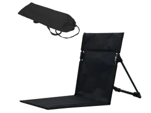 with Beach Mat Black 1Pc Backrest Eye-catching Chair Beach Folding Lounge Portable Stable