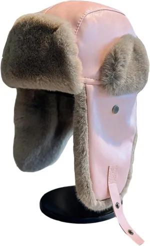 Women Men Winter Trapper Hat Ear Flaps Russian Ushanka Trooper Aviator Hunting Hats Eskimo Windproof Ski Snow Cap
