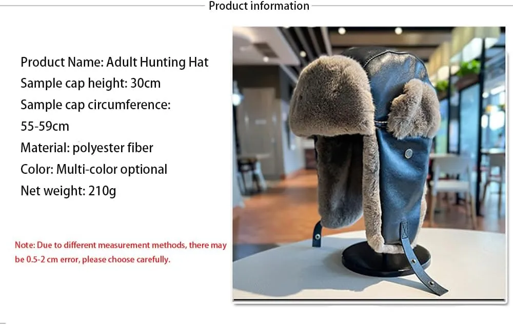 Women Men Winter Trapper Hat Ear Flaps Russian Ushanka Trooper Aviator Hunting Hats Eskimo Windproof Ski Snow Cap