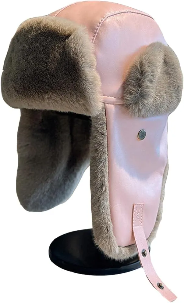 Women Men Winter Trapper Hat Ear Flaps Russian Ushanka Trooper Aviator Hunting Hats Eskimo Windproof Ski Snow Cap