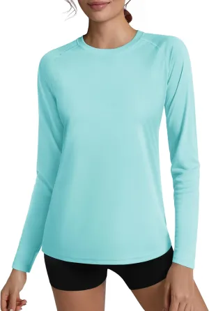 Women's Long Sleeve Shirt UPF 50  UV Sun Protection Rash Guard Lightweight Quick Dry Hiking Workout Tops