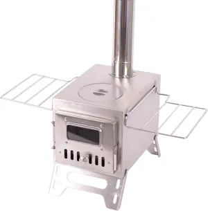 Wood Burning Stove with Chimney Pipes, Portable Folding Camping Stove, Iron Tent Small for Outdoor Cooking Hiking