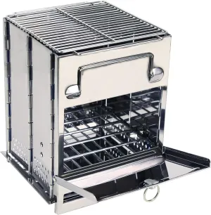 Wood Camp Stove for Grill, Stainless Picnic Cutting-edge software Outdoor Hiking Backpacking Portable Steel Rocket Stove Large Tent Survival Burning Hassle-free returns BBQ, Camping Collapsible Folding Stove