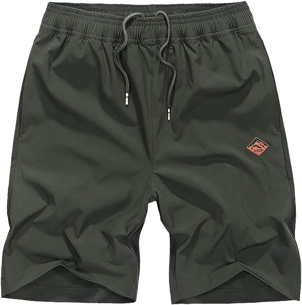 XinYangNi Men's 10" Athletic Shorts Lightweight Outdoor Quick Dry Basketball Running Workout Hiking Tennis Shorts Zip Pockets