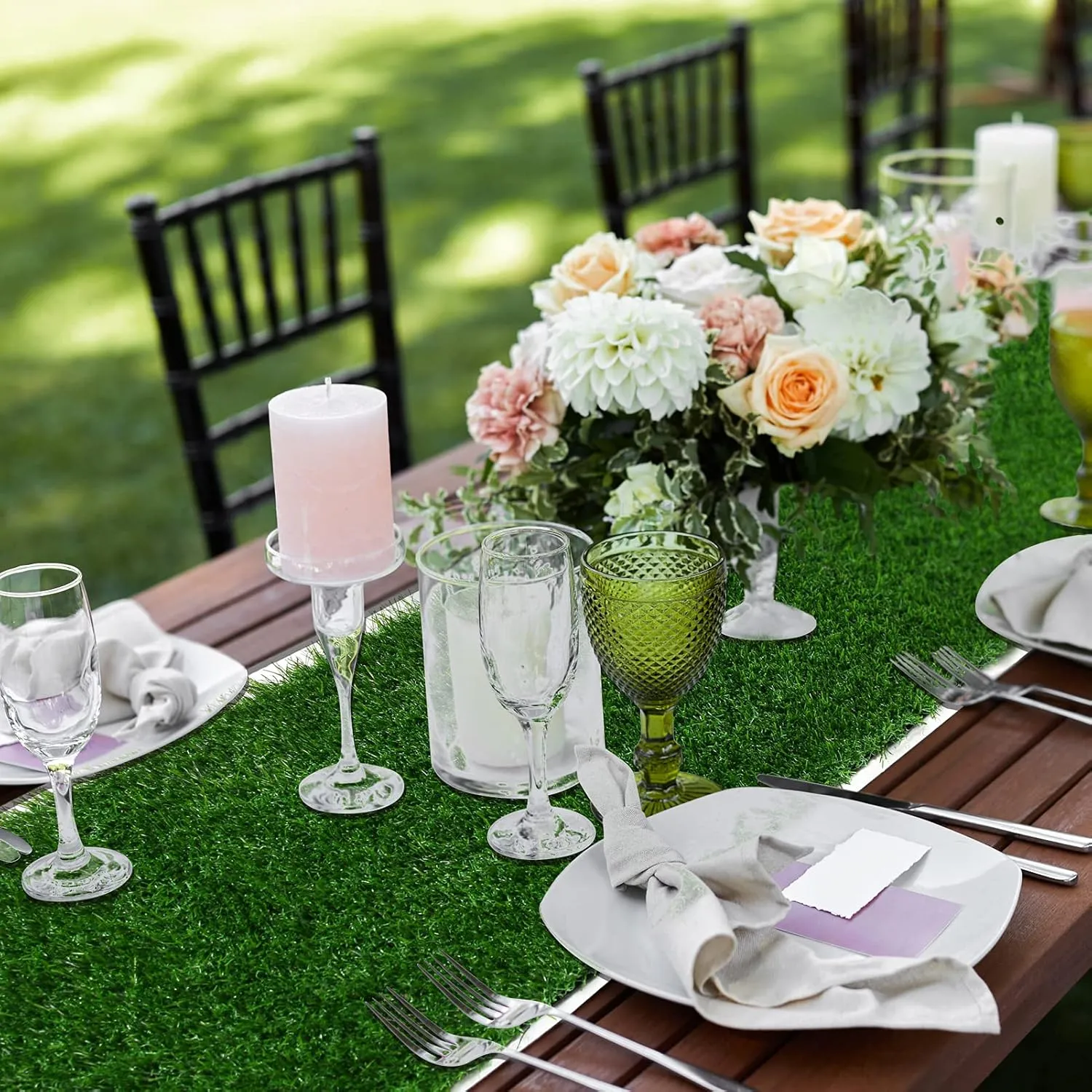 XLX TURF Artificial Grass Table Runner 12 x 36 Inch, Green Turf Table Runner Tabletop Decor Golf Theme Summer Spring Party Wedding Baby Bridal Shower