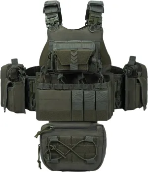 YAKEDA Outdoor Training Vest With PALS System MultiFunctional MOLLE Quick Release Vest- For Hiking, Camping Training