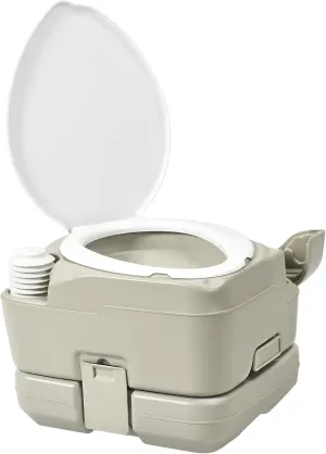 YITAMOTOR 2.6 Gal Portable Toilet for Camping, RV Toilet with Diagonal Elongated Bowl Seat, Porta Potty with Hand Sprayer, Leak-Proof for Adults, RV Travel, Hospital, Boat, Trip, Home