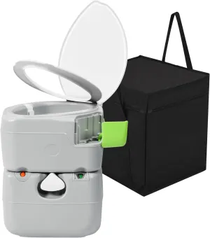 YITAMOTOR 5.8 Gal Portable Toilet for Adults, Camping Porta Potty with Diagonal Elongated Bowl Seat, Sprayer, Bag, Level Indicator, Anti-Leak RV Travel Porta Potty for Outdoors Indoors Hospital Boat