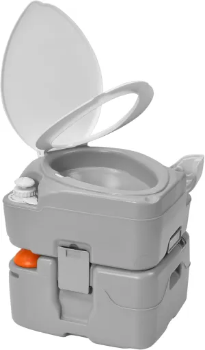 YITAMOTOR 5.8 Gal Portable Toilet for Adults, Camping Porta Potty with Diagonal Elongated Bowl Seat, Sprayer, Bag, Level Indicator, Anti-Leak RV Travel Porta Potty for Outdoors Indoors Hospital Boat
