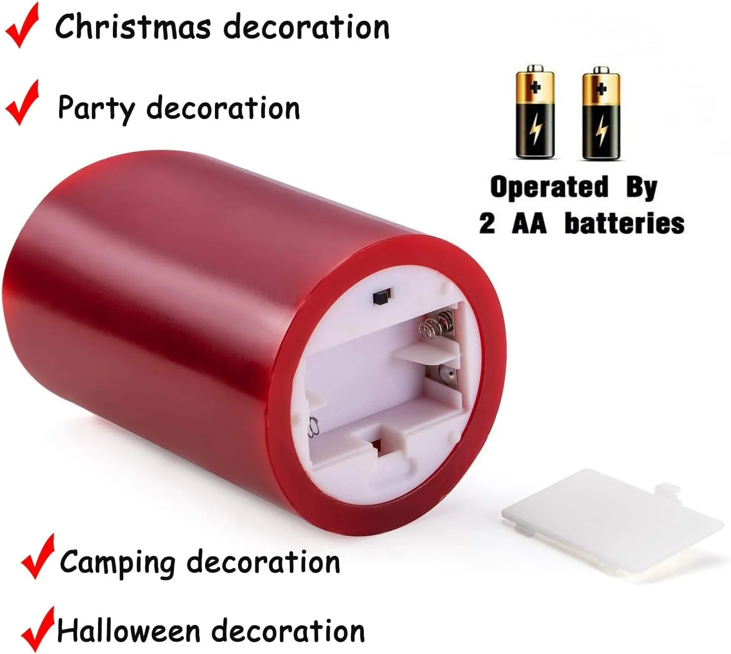 YIWER Flameless Candles Set of 3, Φ3.15 xH 4"/5"/6" Real Wax Not Plastic Pillars Include Realistic Dancing LED Flames and 10-Key Remote Control with 2/4/6/8-hours Timer Function,300  Hours (3×1, Red)