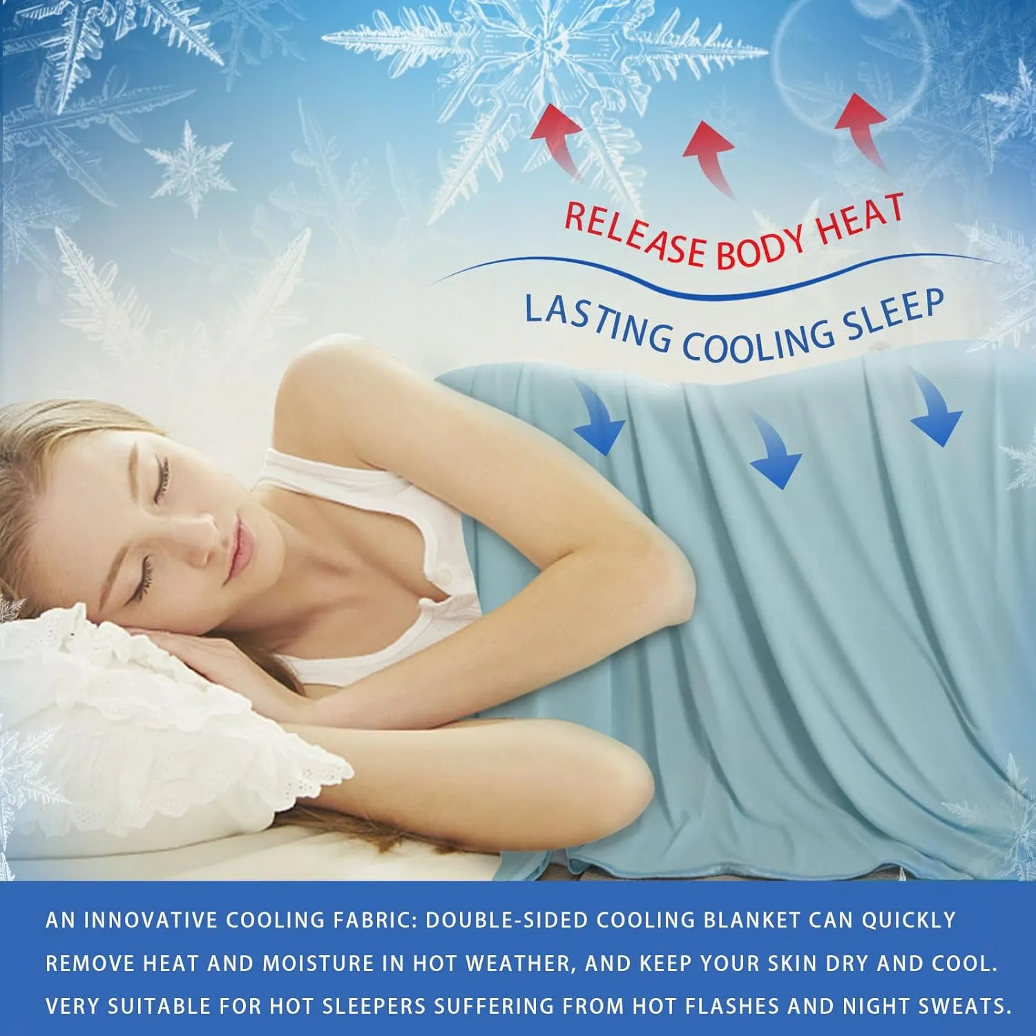 YIYEA Cooling Blanket with Double Sided Cold Effect for Hot Sleepers & Night Sweats, Arc-Chill Q-Max>0.5 Summer Cooling Blanket Queen Size, Absorbs Heat to Keep Body Cool, 90" x 90"