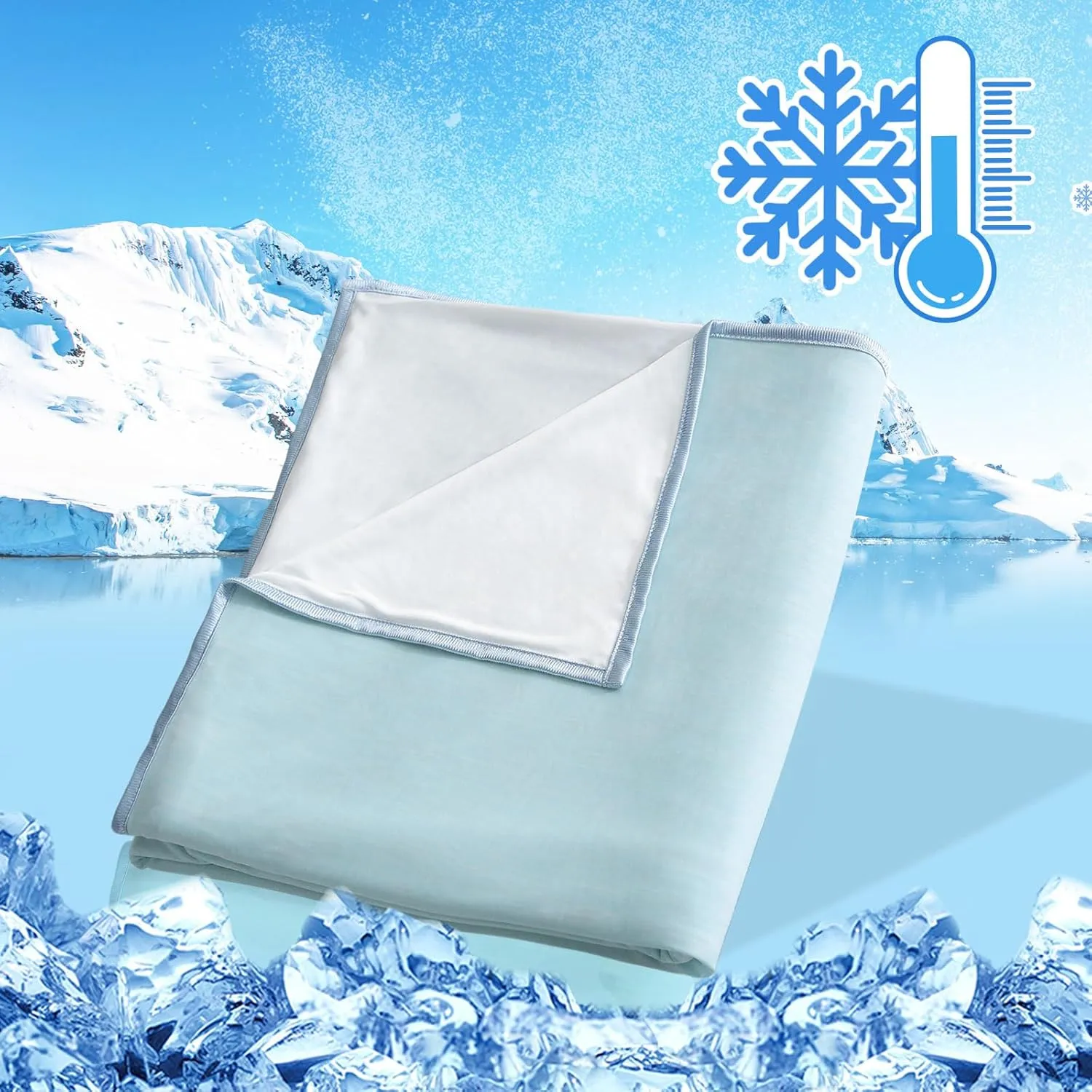 YIYEA Cooling Blanket with Double Sided Cold Effect for Hot Sleepers & Night Sweats, Arc-Chill Q-Max>0.5 Summer Cooling Blanket Queen Size, Absorbs Heat to Keep Body Cool, 90" x 90"