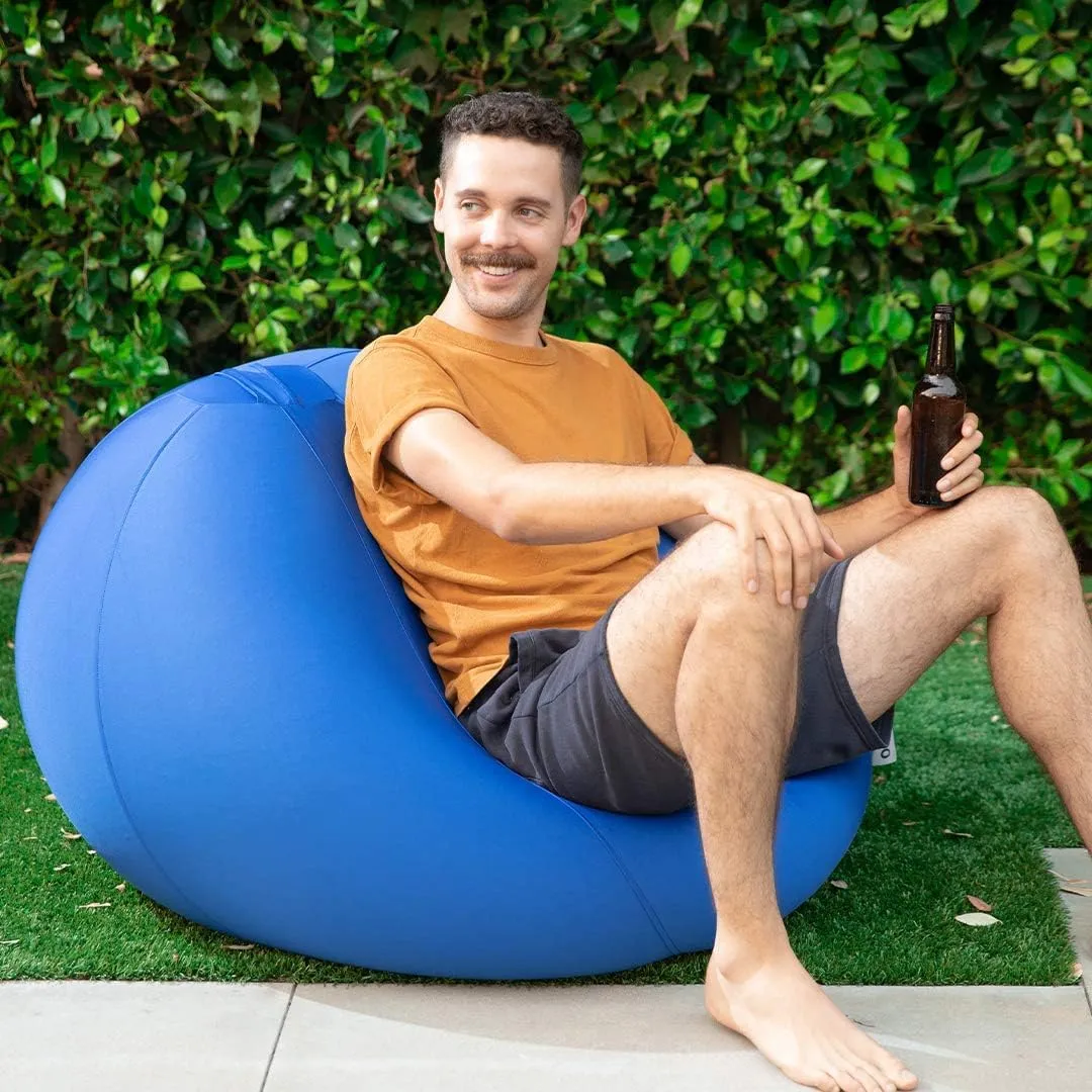 Yogibo Zoola Pod X Outdoor Bean Bag Chair for Kids and Teens, Single Seat Beanbag, Water Resistant, Cozy Patio Deck Lounge Furniture, Royal